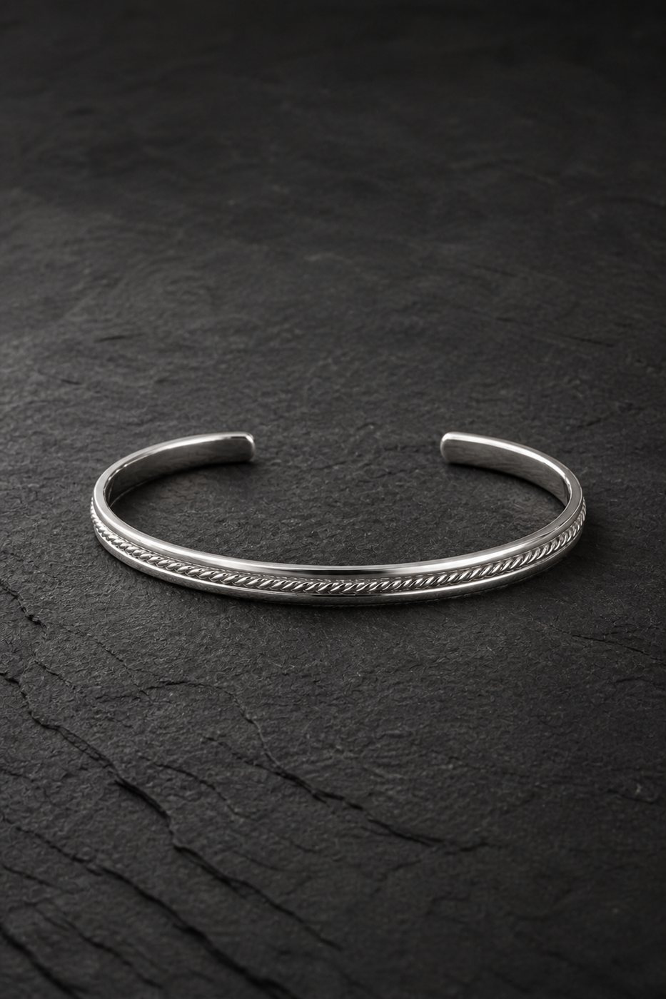 Pulsera Sara en plata 950, fotografía de estudio