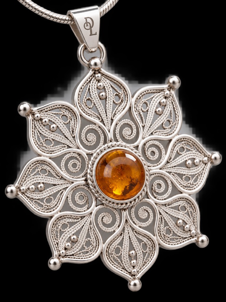 Colgante con la cadena, sobre fondo oscuro